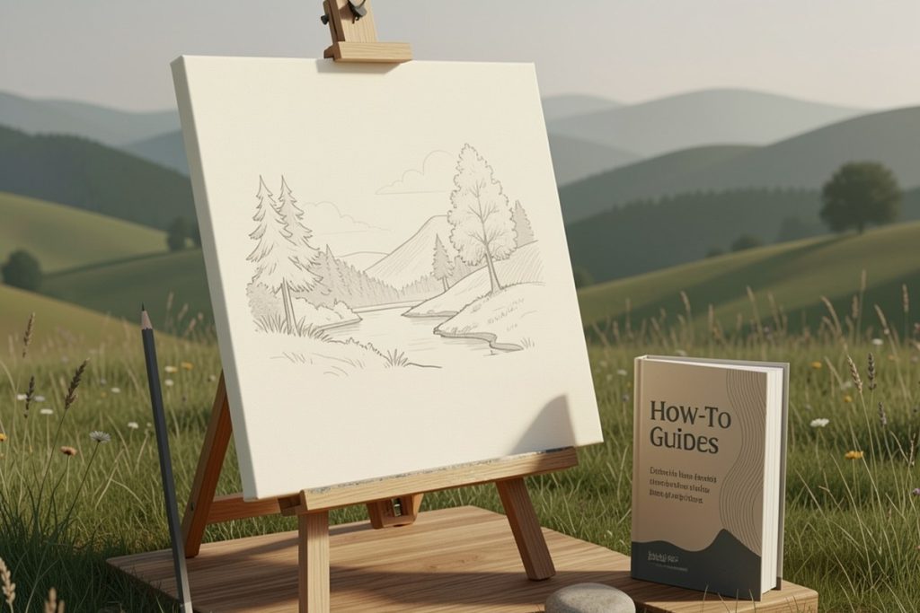 Conceptual illustration for How to Draw Landscapes: A Beginner’s Step-by-Step Guide