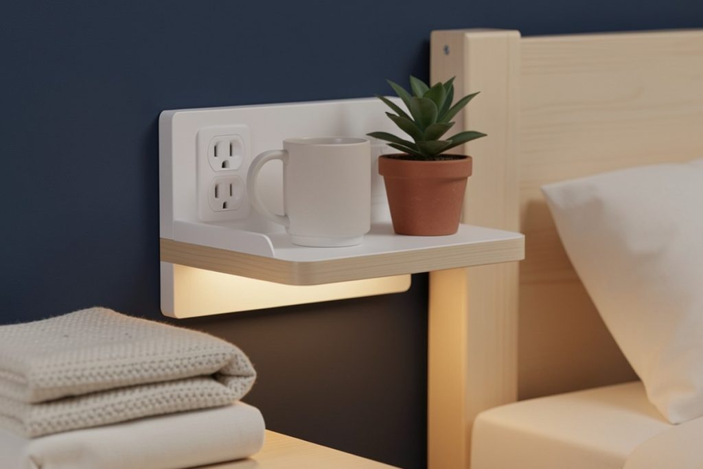 Conceptual illustration for How to Organize a Small Dorm Room for Back-to-School
