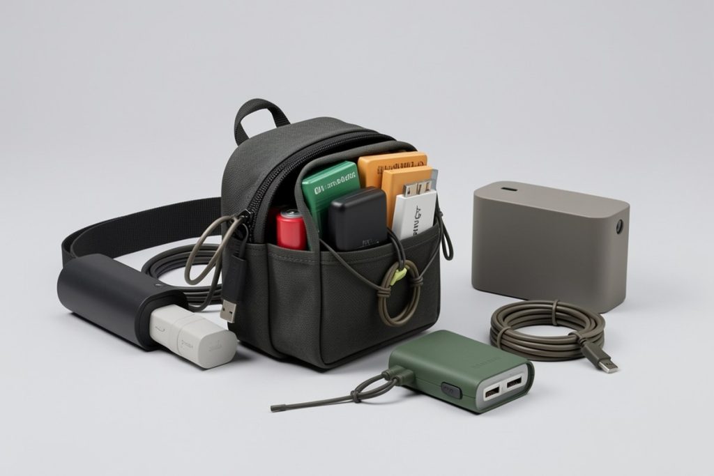 Conceptual illustration for How to Pack Tech Accessories for Carry-On-Only Travel