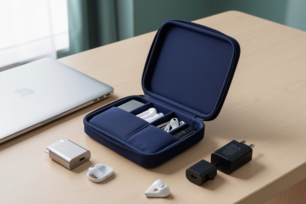 Conceptual illustration for How to Set Up a Remote Workstation in a Small Hotel Room